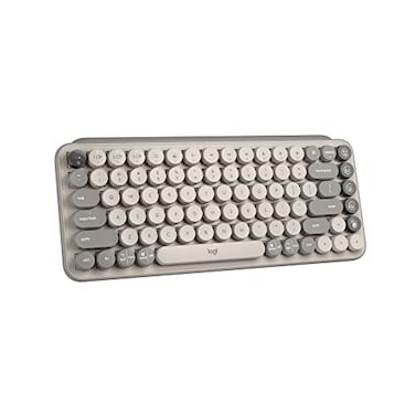 Logitech POP Keys Mechanical Wireless Keyboard with Customizable Emoji Keys Durable Compact Design Bluetooth or USB Connectivity MultiDevice OS Compatible Mist