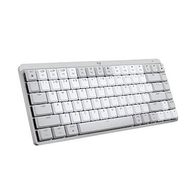 Logitech MX Mechanical Mini for Mac Wireless Illuminated Keyboard LowProfile Performance Switches Tactile Quiet Keys Backlit Bluetooth USBC Apple iPad Pale Grey