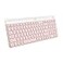 Logitech K585 MultiDevice Slim Wireless Keyboard Builtin Cradle for Device for Laptop Tablet Desktop Smartphone WinMac BluetoothReceiver Compact Easy Switch 24 Month Battery Rose