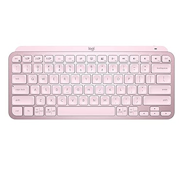 Logitech MX Keys Mini Minimalist Wireless Illuminated Keyboard Compact Bluetooth Backlit USBC Compatible with Apple macOS iOS Windows Linux Android Metal Build Rose