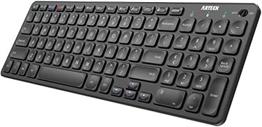 Arteck HB3052 Universal MultiDevice Bluetooth Keyboard Ultra Compact Wireless Bluetooth Keyboard with Media Hotkeys for Windows iOS iPad OS Android Computer Desktop Laptop Surface Tablet Smartphone