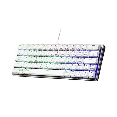 Cooler Master SK620 60 Silver White Mechanical Keyboard with Low Profile Blue Switches New and Improved Keycaps and Brushed Aluminum Design