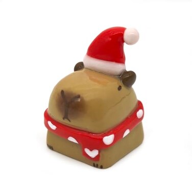 Elacgap Cartoon Capybara KeycapCustom 3D Handmade Clay Artisan ESC KeycapCute Keycaps Personalized Replacement Key Caps for Cherry MX Mechanical Gaming Keyboard Christmas Capybara