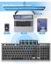 FENIFOX Wireless Keyboard Bluetooth 24G USB USBC Rechargeable Silent Ultra Quiet Low Profile Compact Full Size with Number Pad Soft Multi Device for Mac MacBook Windows PC Black Grey