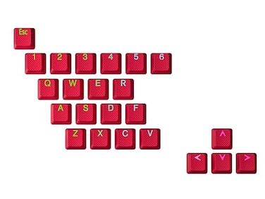 Geeky Rubberized Keycap Set Double Shot Translucent ABS TPR OEM Profile for Mechanical Gaming Keyboard Red 23 Keys