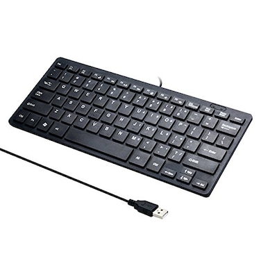 I Focus Mini 78 Keys Wired Keyboard with Cover Computer keypad for Laptop MAC Windows 108 7 VistaXPBlackKeyboard Film