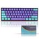 IOAOI PBT Keycaps 61 OEM Profile Keycaps for Cherry MX Switches GH60 RK61 ALT61 Annie Mechanical Keyboards with Key Puller Purple Cyan
