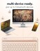 Macally Bluetooth Keyboard for Tablet Wireless Keyboard for iPad miniProAir iPhone MultiDevice Builtin Stand Portable Rechargeable Boba Brown