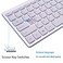 Powboro 2021 Upgraded PC Computer Laptop Mini USB Wired Keyboard for Mac and Windows 78 Scissor Keys Small Super Thin Compact Multimedia Keyboard Silver