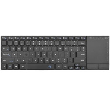 Rii 24G Wireless KeyboardBluetooth KeyboardBT 5124GAluminium Alloy Portable with Touchpad for ComputerPCTabletiPadAndroid TV BoxSmart TVWindowsMac Black