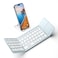 Samsers Foldable Bluetooth Keyboard with Touchpad Portable Wireless Keyboard with Holder Rechargeable Full Size Ultra Slim Pocket Folding Keyboards for Android Windows iOS Tablet Laptop Blue