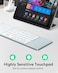 Samsers Foldable Bluetooth Keyboard with Touchpad Portable Wireless Keyboard with Holder Rechargeable Full Size Ultra Slim Pocket Folding Keyboards for Android Windows iOS Tablet Laptop Blue