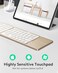 Samsers Foldable Bluetooth Keyboard with Touchpad Portable Wireless Keyboard with Holder Rechargeable Full Size Ultra Slim Pocket Folding Keyboards for Android Windows iOS Tablet Laptop Gold