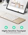 Samsers Foldable Bluetooth Keyboard with Touchpad Portable Wireless Keyboard with Holder Rechargeable Full Size Ultra Slim Pocket Folding Keyboards for Android Windows iOS Tablet Laptop Gold