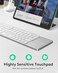Samsers Foldable Bluetooth Keyboard with Touchpad Portable Wireless Keyboard with Holder Rechargeable Full Size Ultra Slim Pocket Folding Keyboards for Android Windows iOS Tablet Laptop Silver
