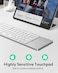 Samsers Foldable Bluetooth Keyboard with Touchpad Portable Wireless Keyboard with Holder Rechargeable Full Size Ultra Slim Pocket Folding Keyboards for Android Windows iOS Tablet Laptop Silver