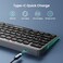 TECKNET Wireless Keyboard Rechargeable Bluetooth Keyboard 3Device Free Switching 24GBT Quiet Typing Lightweight Portable Compact Keyboard Compatible with Windows macOS Android Gray