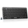 TECKNET Wireless Keyboard Rechargeable Bluetooth Keyboard 3Device Free Switching 24GBT Quiet Typing Lightweight Portable Compact Keyboard Compatible with Windows macOS Android Gray
