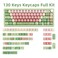 TIMSEKER 130 Keys Cute Capybara Gradient Keycaps 17mm Thick PBT Pink and Green MOA Profile Keycap for ANSIISO Layout Cherry MX Switches Mechanical Keyboard