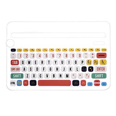 WYGCH Ultra Thin Silicone Keyboard Cover for Logitech K480 Multi Device Keyboard Protcetive SkinCreative Rainbow Font