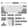 Happy Balls PBT Keycaps Backlit Cherry MX Keyset Doubleshot OEM Profile Translucent for US Layout 61 68 75 84 87 96 98 104 108 MX Switches Mechanical Keyboard Grey White Combo