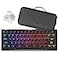 KINESIS Gaming TKO Mechanical Keyboard Clicky White Switches 60 Layout Split Spacebar Hotswap PBT Keycaps Aluminum Body SF Shock Limited Edition Travel Case