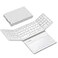 GEODMAER Foldable Bluetooth Keyboard Portable Full Size Folding Keyboard with Large Touchpad Numeric Keypad PU Leather Wireless TravelKeyboard for Windows Android MacWhite