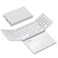 GEODMAER Foldable Bluetooth Keyboard Portable Full Size Folding Keyboard with Large Touchpad Numeric Keypad PU Leather Wireless TravelKeyboard for Windows Android MacWhite
