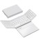 GEODMAER Foldable Bluetooth Keyboard Portable Full Size Folding Keyboard with Large Touchpad Numeric Keypad PU Leather Wireless TravelKeyboard for Windows Android MacWhite