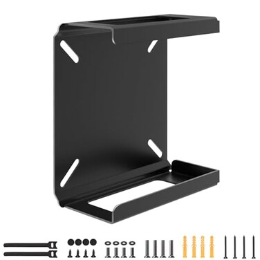 Maozhren Metal Mini PC Mount for Beelink Vesa Mount for SER5SER5 ProSER5 MAXS12 ProS13SER6 ProSER3SER4EQ12EQ13Mini SS12SEi12SEi12 Pro Wall Mount and Under Desk Easy to Install