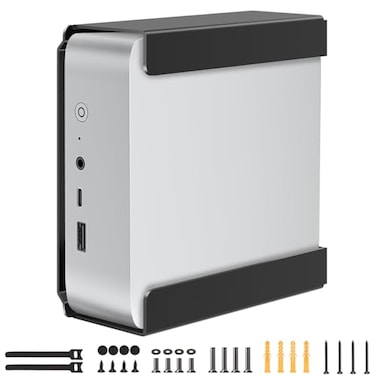 Maozhren Metal Mini PC Mount Compatible with Beelink SER8 SER6 SER9 SER9 Pro EQi12 EQR6 Mini PC Vesa Mount Wall Under Desk Only for SER8 SER6 SER9 SER9 Pro EQi12 EQR6 Easy to Install Black