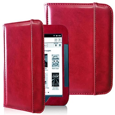AFesar Fesar Barnes Noble Nook Simple Touch eBook Reader GlowLight Cover Case Folio Premium PU Leather Pocket Cover for Nook 2 3 Ebook Case Wine Red