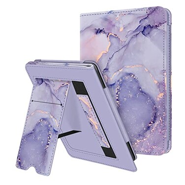 FINTIE Fintie Stand Case for 6 AllNew Kindle 11th Generation20242022 Release PU Leather Cover with Auto SleepWake Card Slot Hand Strap for Kindle 20242022 11th Generation eReader Lilac Marble