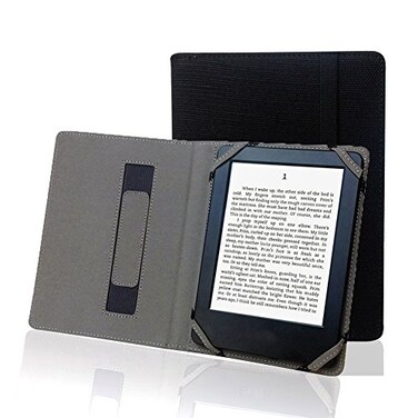 ENJOY-UNIQUE Natural Linen Case Cover for 6 ebook Reader Universal Hemp Case Cover for SonykobotolinoPocketbook 6inch ebook Reader Carbon Black
