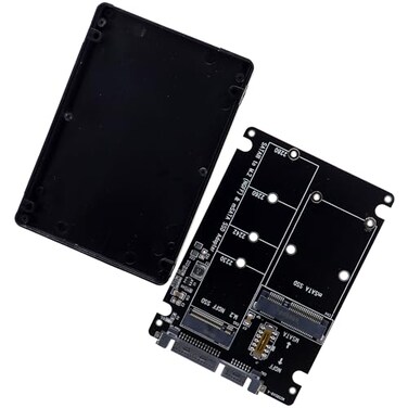 Deal4GO M2 NGFF mSATA SSD Hard Drive to 25 inch SATA III Enclosure Adapter Bay with 7mm Case Black