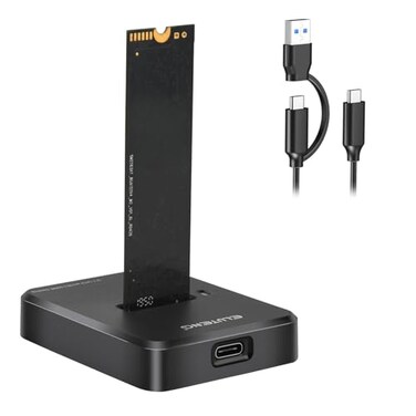 ELUTENG M2 NVMe SATA to USB C Docking Station Dual Protocol 10Gbps External SSD Enclosure for M Key BM Key Support 2280 2260 2242 2230 SSDs with 2in1 Cable