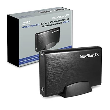 Vantec NexStar JX USB 32 Gen1x1 35 or 25 SATA III HDDSSD Drive Green Enclosure with eSATA NST358SU3BK Black