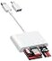 BnmxTek USBA and USBC to SD Card Reader Trail Camera Card Adapter with SD MicroSD CF Compact Flash Memory Stick XD Picture 5 Slots for iPhone 15 16 iPad Mac MacBook ProAir Laptop Pc