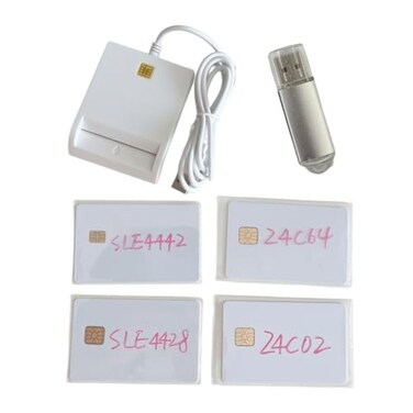 XCRFID ISO7816 Contact Smart Card Reader DOD Military USB Common Access CAC Compatible with Windows Mac OS 1061010 and Linux System White by