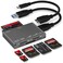 Togconn 7in1 Multi Memory Card Reader USB 30 SD Card Reader Writer5Gbps Read 7 Cards Simultaneously for SDMicro SDMSCFMMCXDSDHCSDXC Camera Memory Card with 2 USB A and C to Mirco B 30 Cables