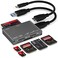 Togconn 7in1 Multi Memory Card Reader USB 30 SD Card Reader Writer5Gbps Read 7 Cards Simultaneously for SDMicro SDMSCFMMCXDSDHCSDXC Camera Memory Card with 2 USB A and C to Mirco B 30 Cables