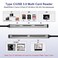 Rytaki CFast Card Reader 5in1 USB CA Card Reader for Computer Camera with Dedicated CFast 20 Slot 5Gbps SDTFXDCF Memory Card Reader XD Card Adapter for Photographer PC MacBook Plug and Play