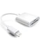 Hatuge Lightning to SD TF Card Reader Adapter Apple MFi Certified 2 in 1 Micro SD TF Memory Card Dual Slot Dongle Cord for iPhone 14 13 12 11 X XS XR 8 7 Plus iPad Plug and Play White