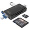 Wansurs Micro SD Card Reader for Android Micro SD Card to USB Adapter USB C SD Card Reader for Camera Memory Card Reader 6 in 1 SD Card Reader Black