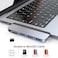 Qwiizlab USB C Hub 5in1 Adapter USB 30 Data Port microSD Card Reader 35mm Audio Port for 2024232221 1416inch MacBook Pro M4M3M2M1 ProMax Silver