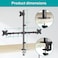 MOUNT PRO Triple Monitor Mount Monitor Desk Mount for 3 Screens up to 32 inch 176 lbs Each Fully Adjustable Stacked Computer Stand Table VESA Mounting C clampGrommet Base