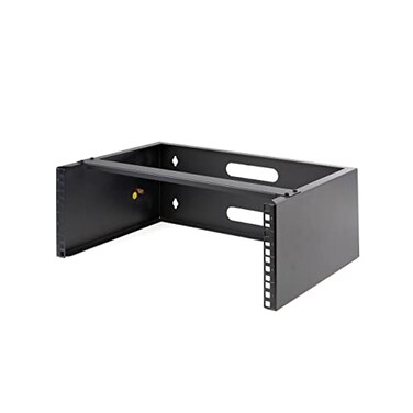 StarTech.com StarTechcom 4U Wall Mount Network Rack 14 Inch Deep Low Profile 19 Patch Panel Bracket for Shallow Server and IT Equipment Network Switches 44lbs20kg Weight Capacity Black WALLMOUNT4