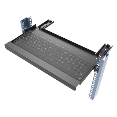 JINGCHENGMEI 1U Keyboard Tray 8 Deep Universal 19 Rack Mount Sliding Shelf for Network Equipments Server Rack or Cabinet 8inch