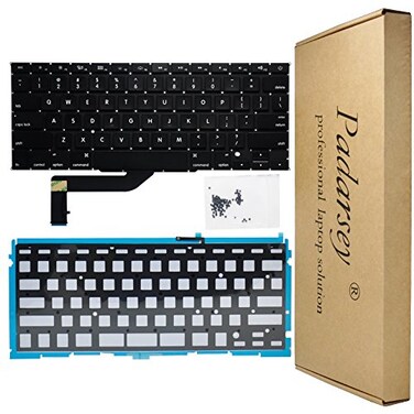 Padarsey New Replacement US Layout Backlit Keyboard Compatible for MacBook Pro 15 A1398 2013 2014 2015 Retina WScrewsPlease Confirm Your Your Keyboard Layout is US Layout