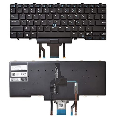 SUNMALL Backlit Keyboard Replacement Compatible with Dell EducationLatitude E5450 E5470 E5480 E7450 P40G E7470 E7480Latitude 14 5480 5488 5490 5491 7480 7490 with Pointer US Layout